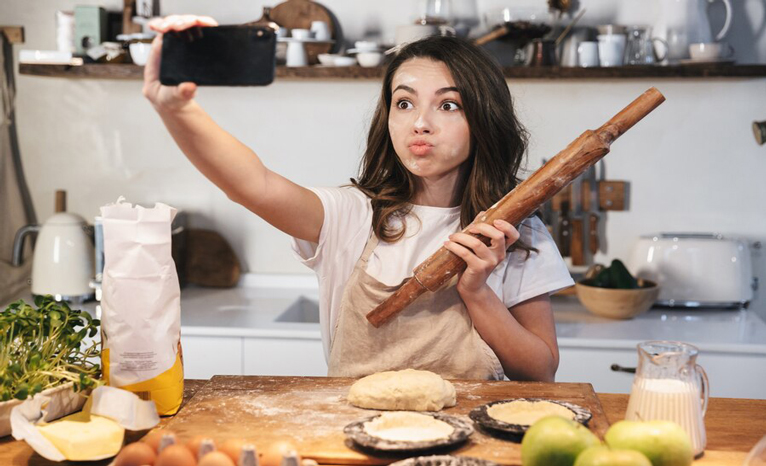 sweet girl cooking photo captured by RVR student