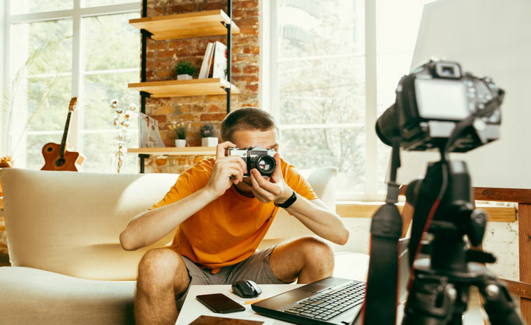 Man Capturing Camera Image