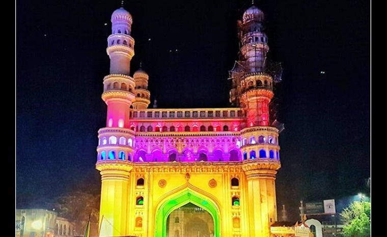 night view of charminar