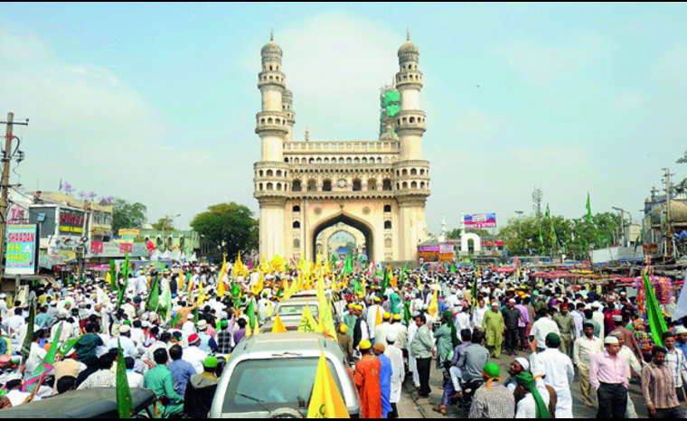 celebration of id-milad at charminar