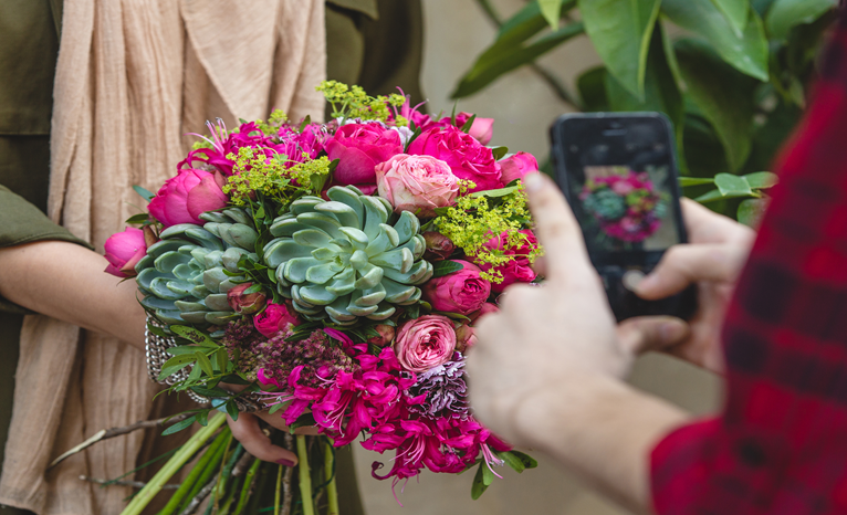 mobile with flower